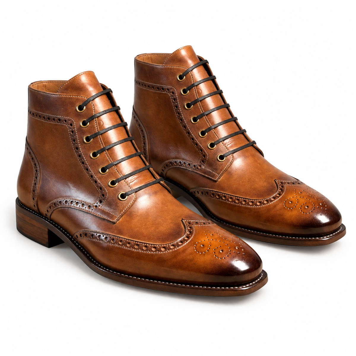 BRIAN™ | Lancaster Burnished Brown Brogue Boots