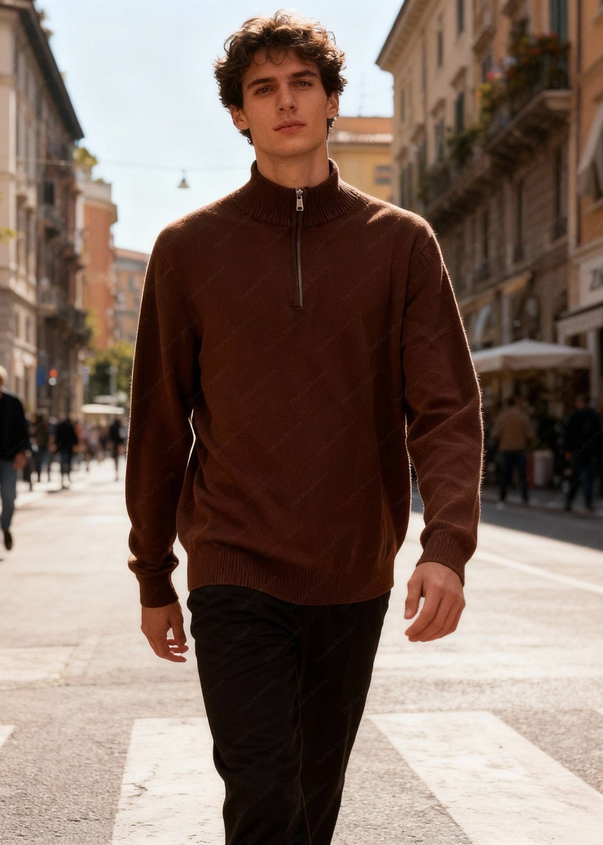 BRIAN™ | Half-Zip Sweater – Viscose Modal Pullover with High Collar CT-007
