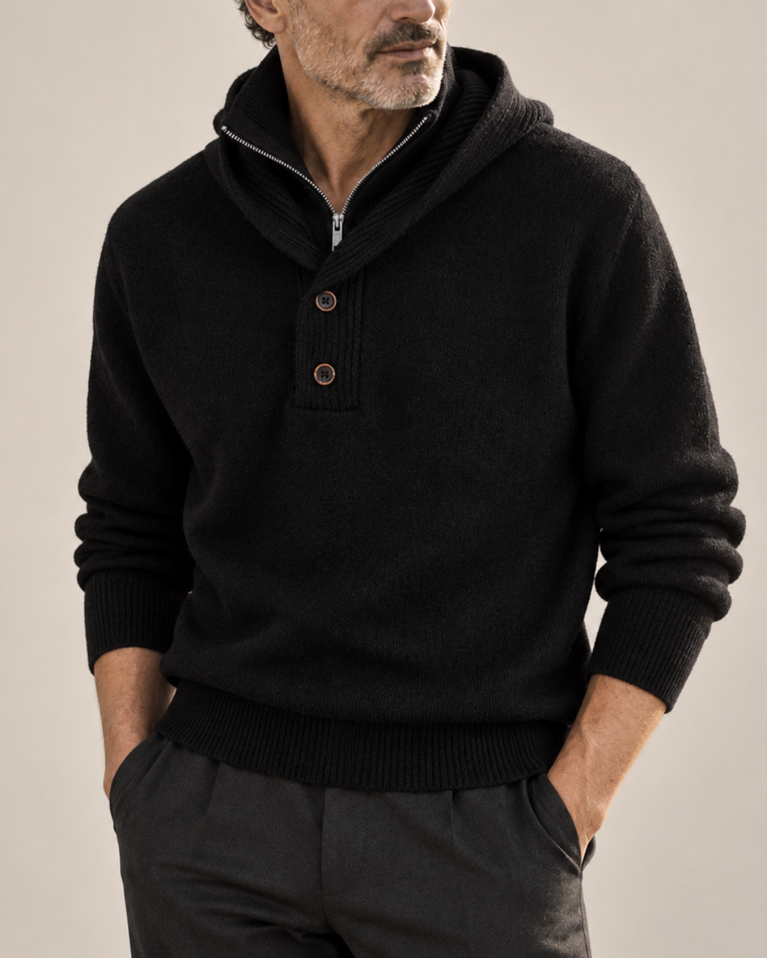 BRIAN™ | Philip Hooded Turtleneck Sweater