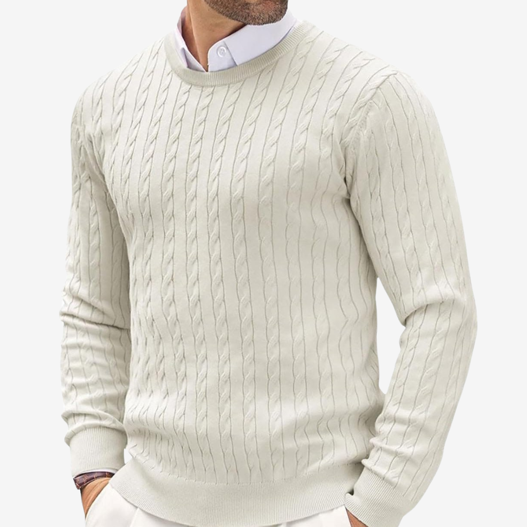 BRIAN™ | Robin Crew Neck Cable Knit Sweater