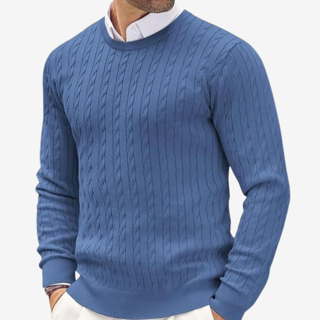 BRIAN™ | Robin Crew Neck Cable Knit Sweater