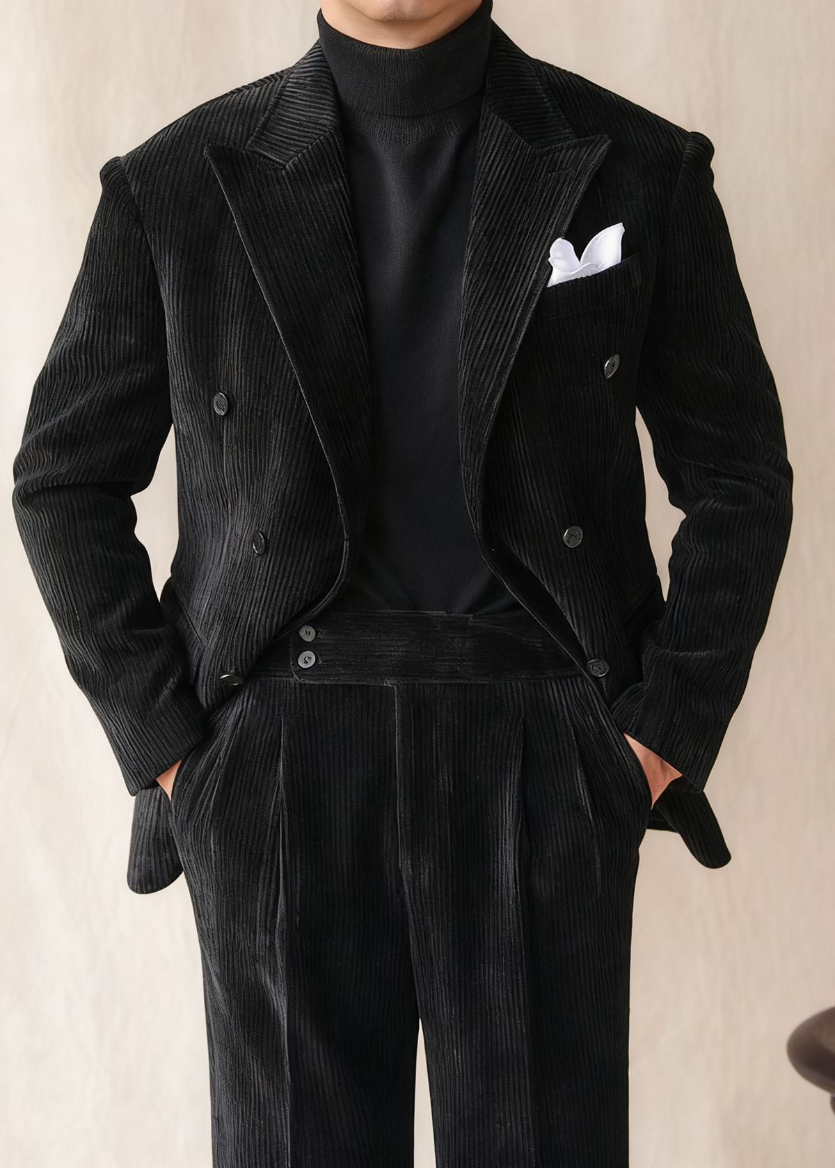 BRIAN™ | Naples Men’s Double-Breasted Corduroy Suit Jacket