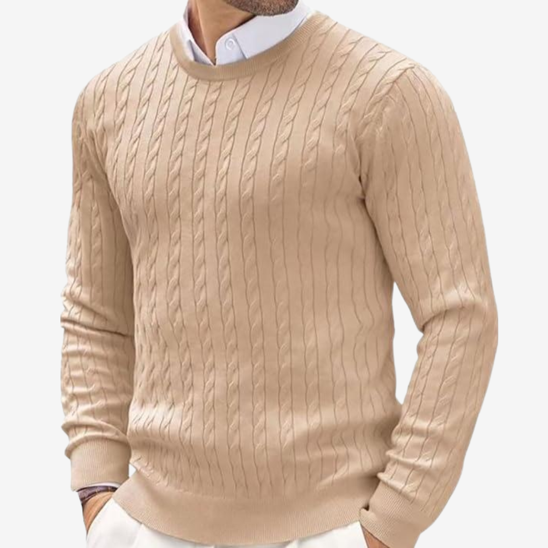 BRIAN™ | Robin Crew Neck Cable Knit Sweater