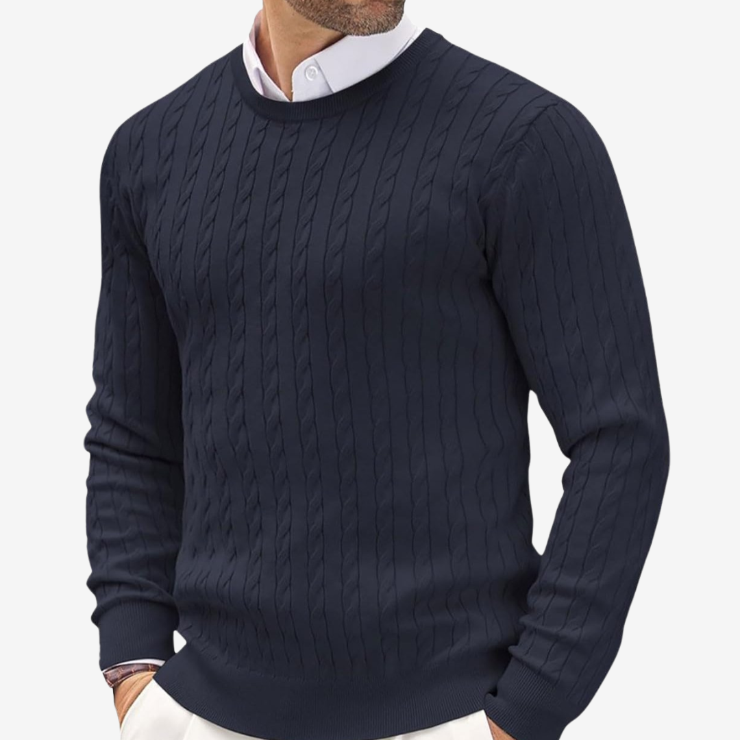 BRIAN™ | Robin Crew Neck Cable Knit Sweater