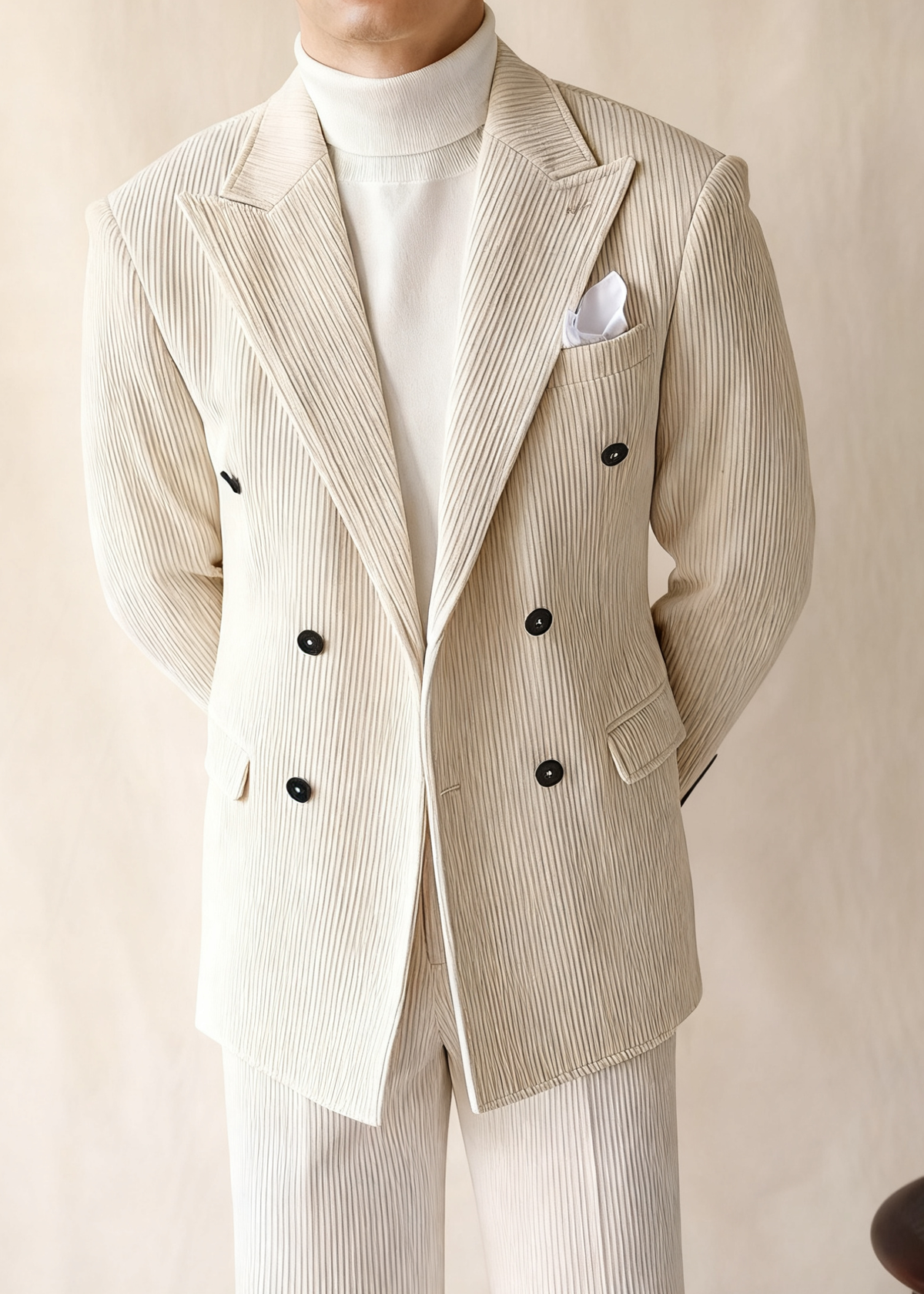 BRIAN™ | Naples Men’s Double-Breasted Corduroy Suit Jacket