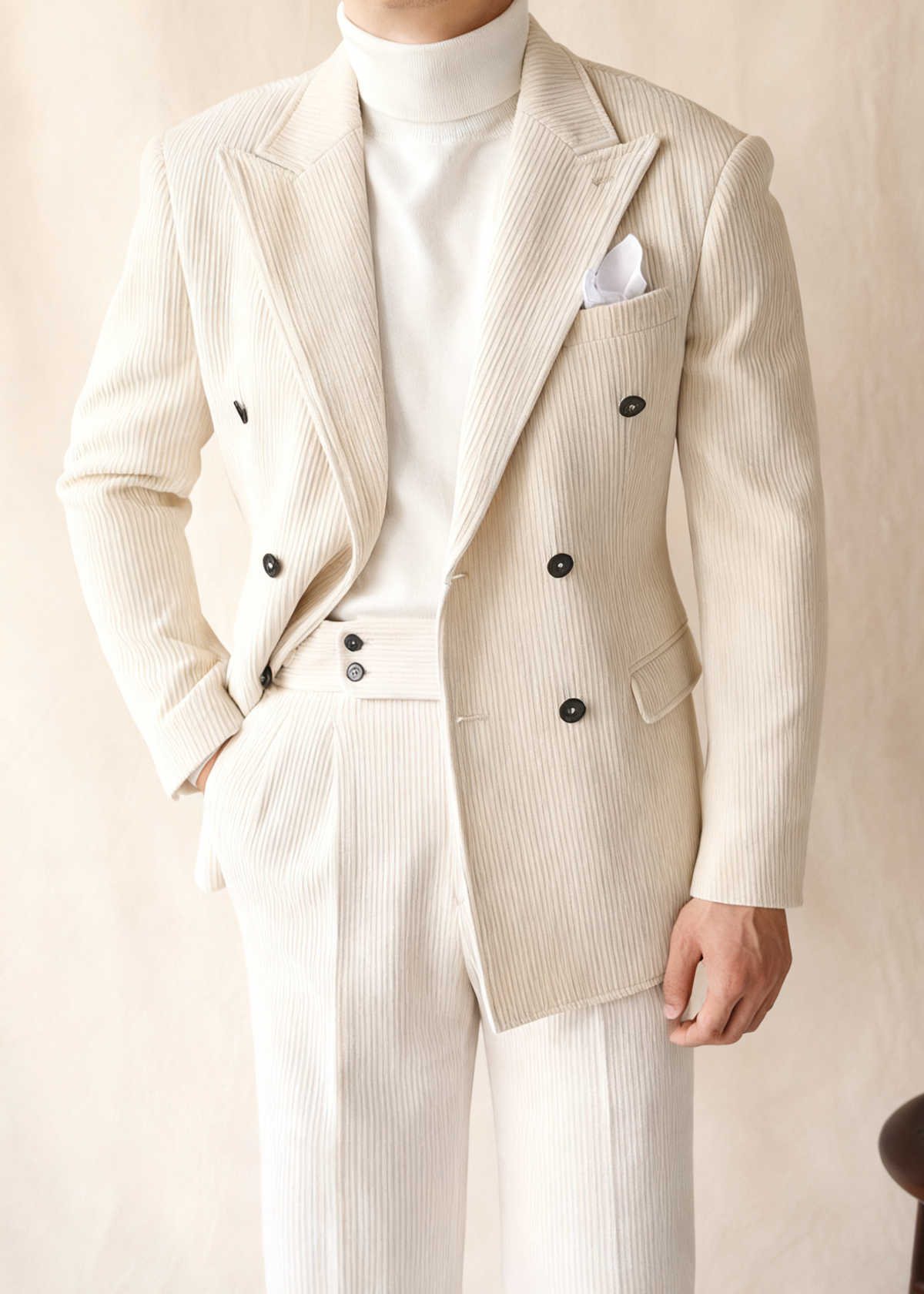 BRIAN™ | Naples Men’s Double-Breasted Corduroy Suit Jacket