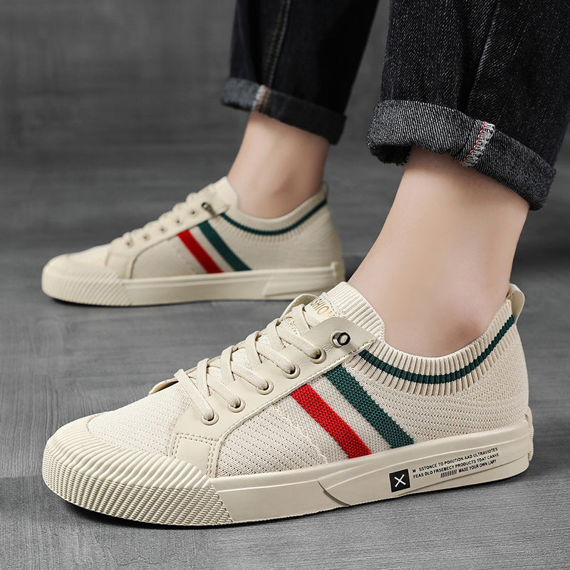 BRIAN™ | Retro Knit Canvas Trainers