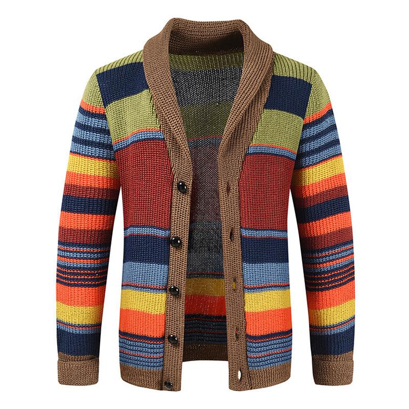 BRIAN™ | Men's Retro Striped Shawl Collar Cardigan