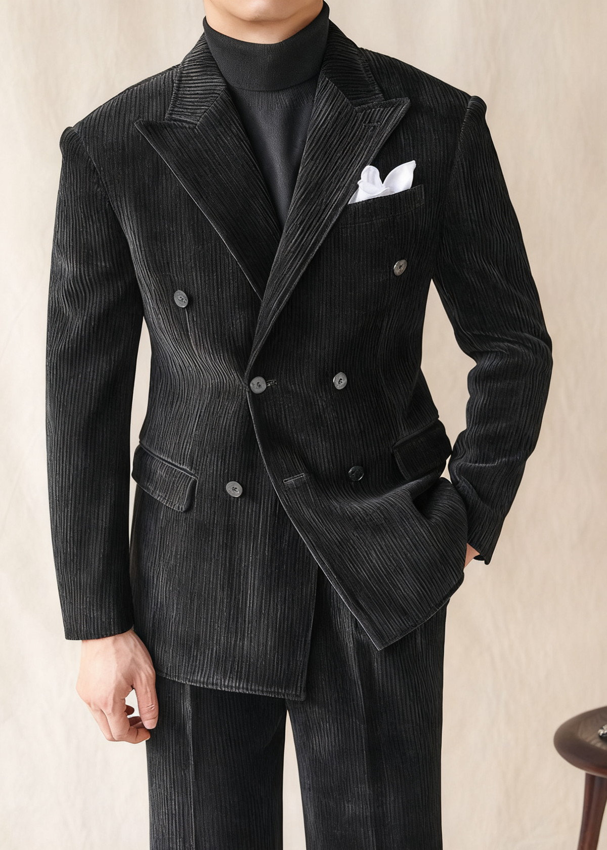 BRIAN™ | Naples Men’s Double-Breasted Corduroy Suit Jacket