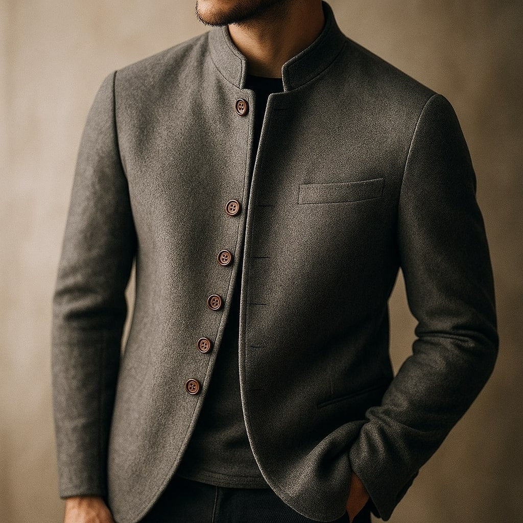 BRIAN | WOOL JACKET WITH STRAIGHT COLLAR