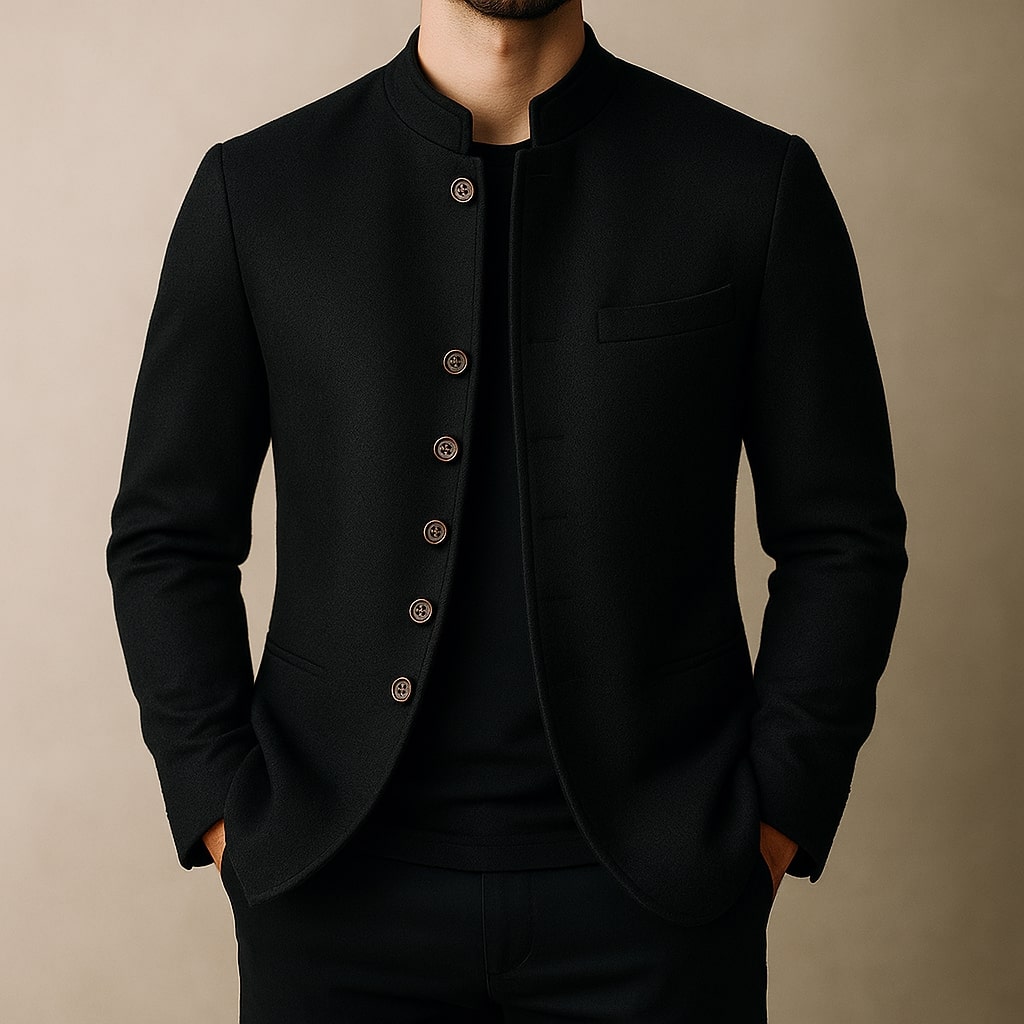 BRIAN | WOOL JACKET WITH STRAIGHT COLLAR