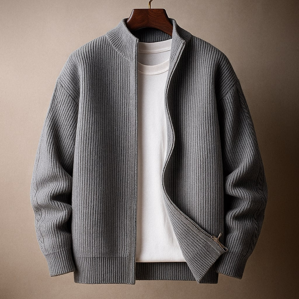 BRIAN™ | Mens Ribbed Zip-Neck