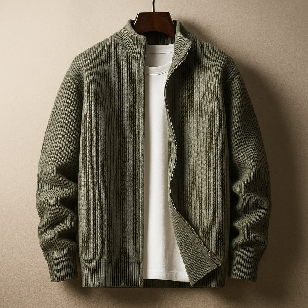 BRIAN™ | Mens Ribbed Zip-Neck