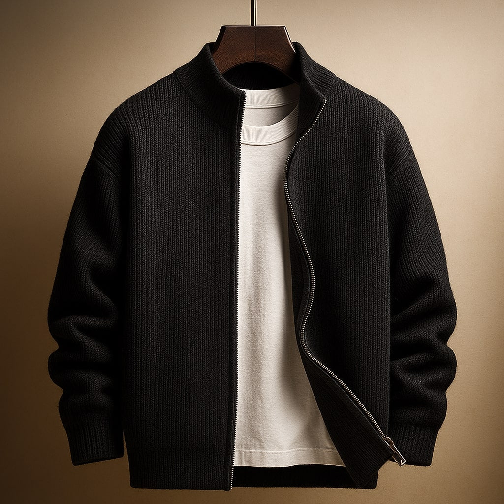 BRIAN™ | Mens Ribbed Zip-Neck
