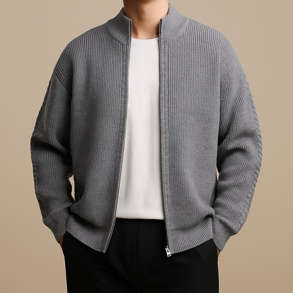 BRIAN™ | Mens Ribbed Zip-Neck