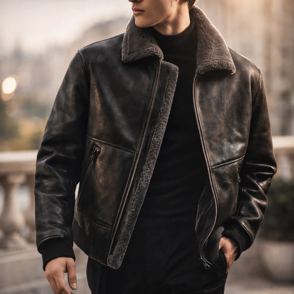 BRIAN™ | Men's Leather Zip Jacket