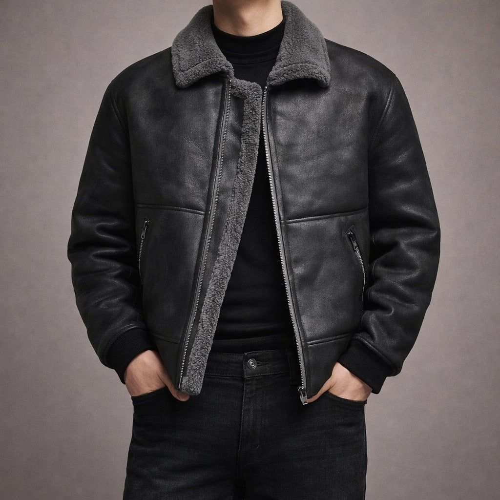 BRIAN™ | Men's Leather Zip Jacket