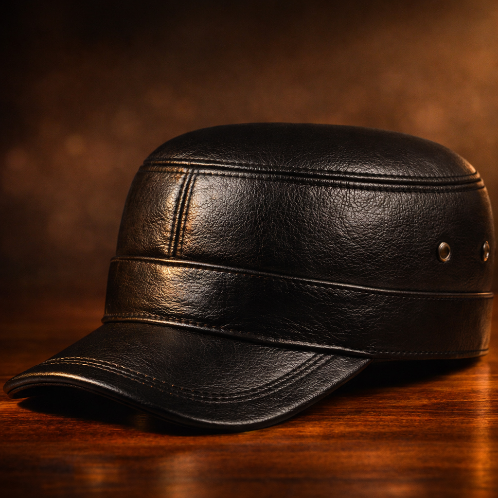 BRIAN™ | Genuine Leather Harrington Cap