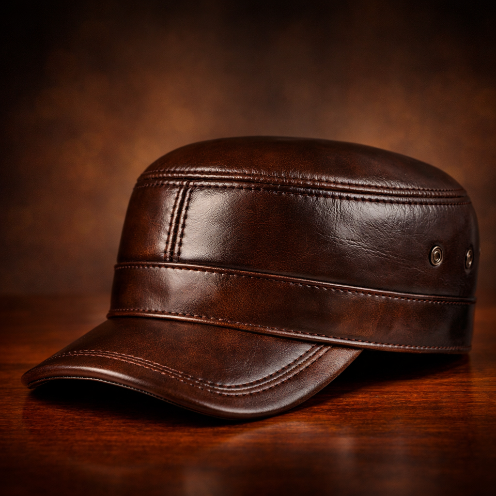 BRIAN™ | Genuine Leather Harrington Cap