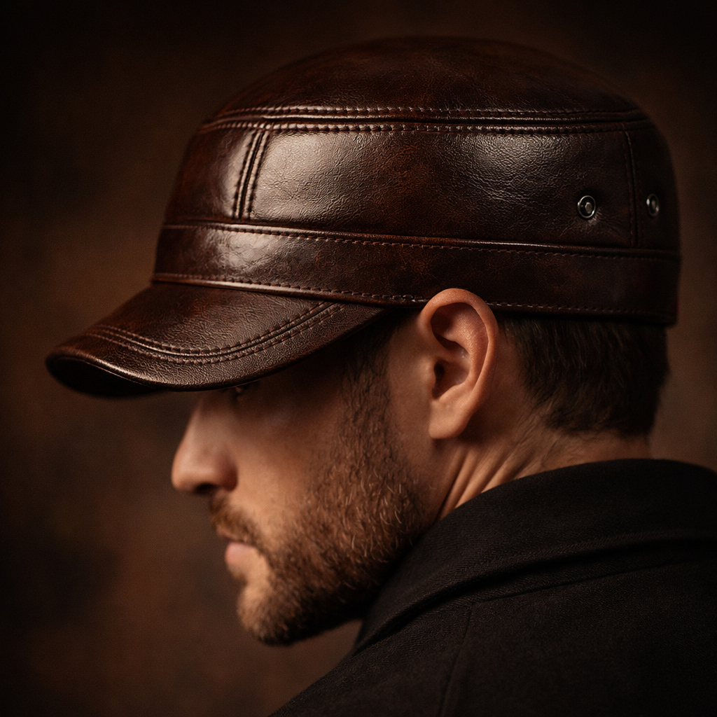 BRIAN™ | Genuine Leather Harrington Cap
