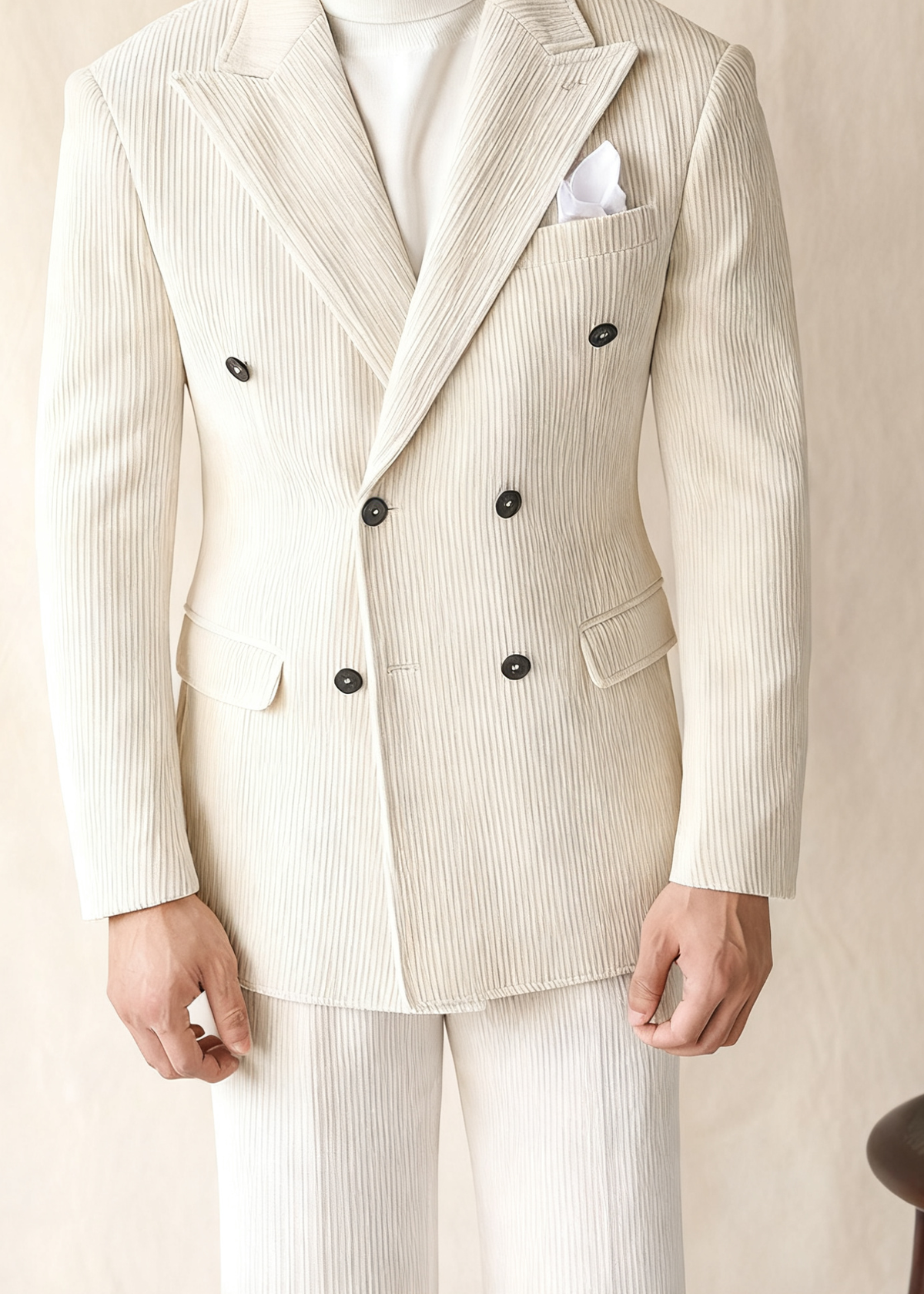 BRIAN™ | Naples Men’s Double-Breasted Corduroy Suit Jacket