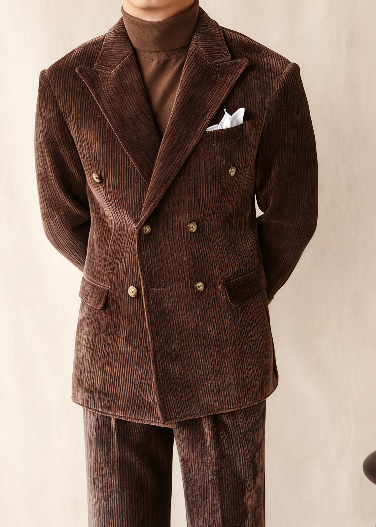BRIAN™ | Naples Men’s Double-Breasted Corduroy Suit Jacket