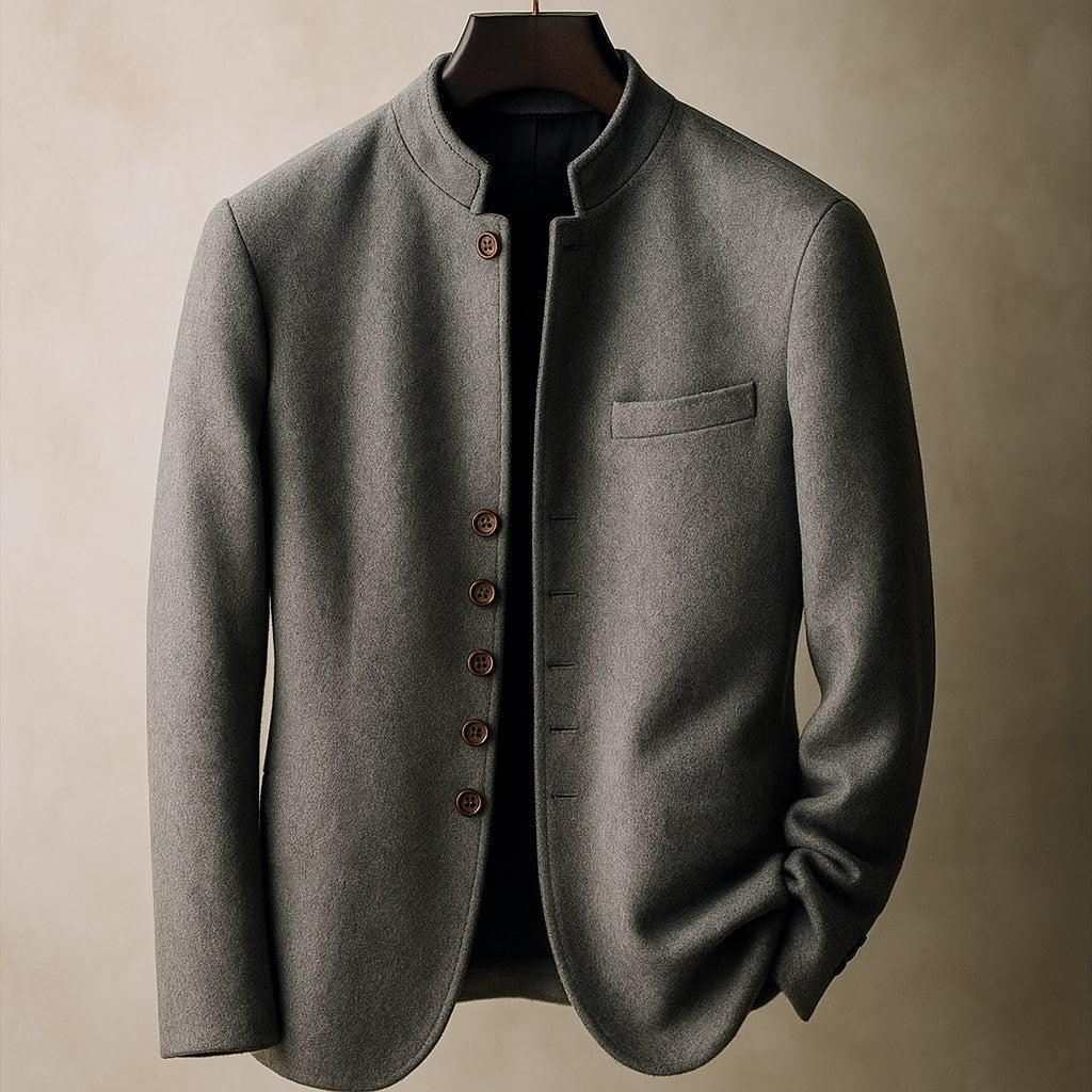 BRIAN | WOOL JACKET WITH STRAIGHT COLLAR