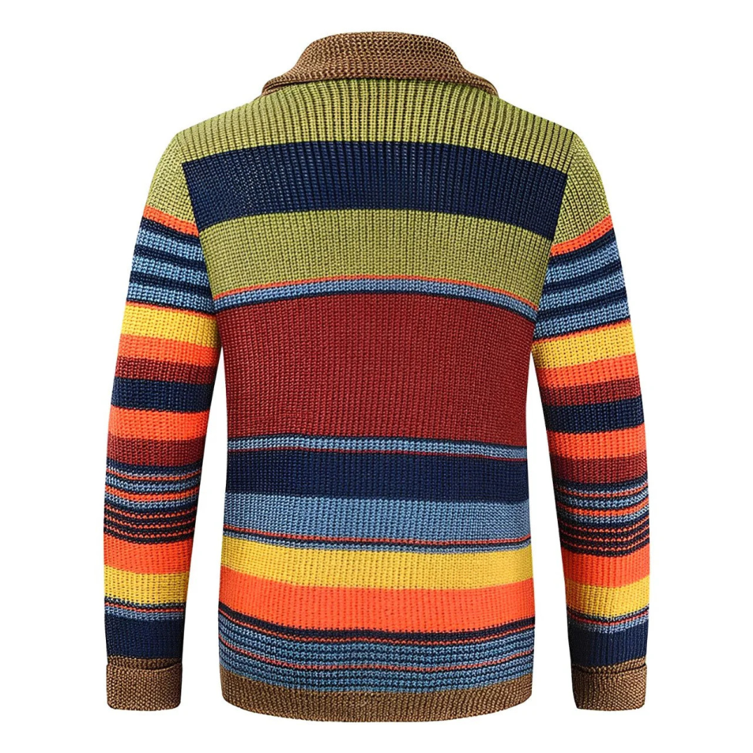 BRIAN™ | Men's Retro Striped Shawl Collar Cardigan