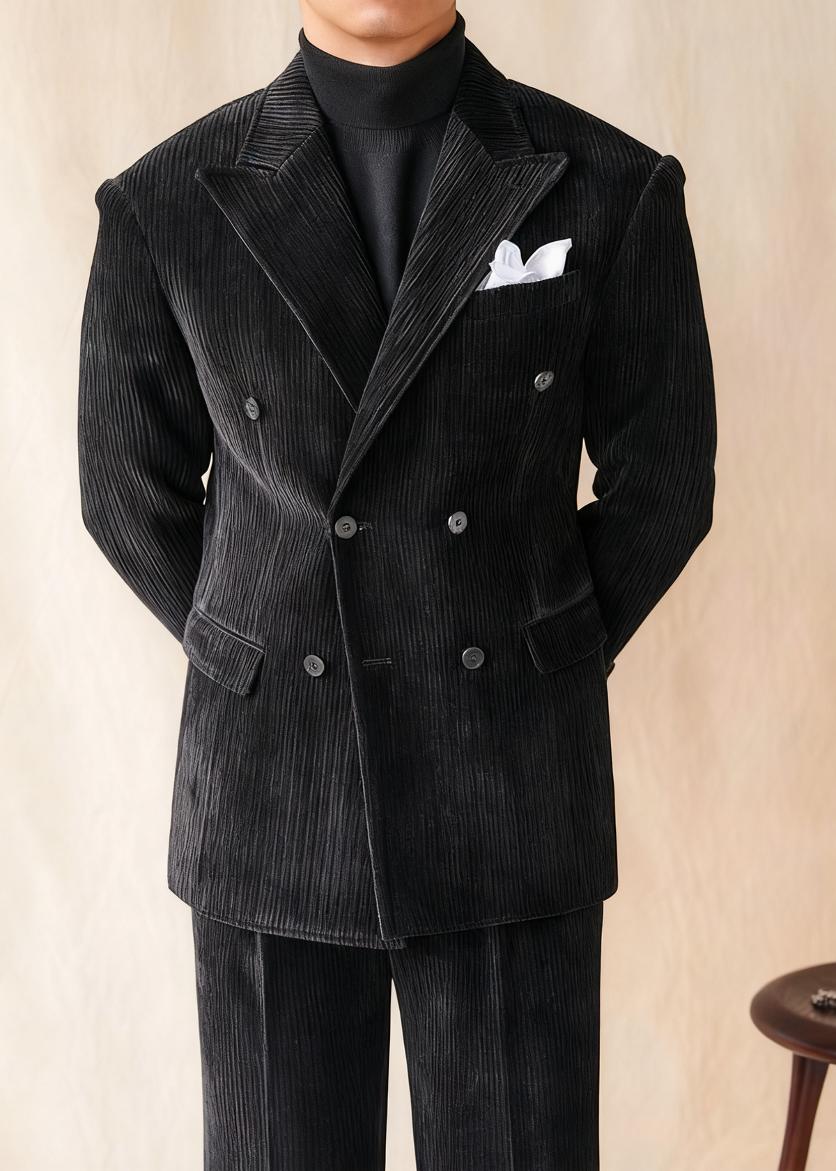 BRIAN™ | Naples Men’s Double-Breasted Corduroy Suit Jacket