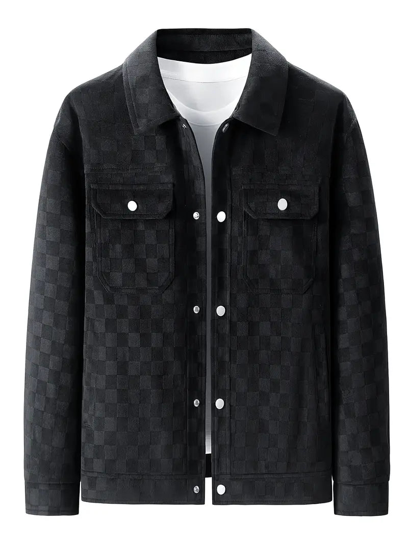 BRIAN™ | Mavrick Checkered Suede Jacket
