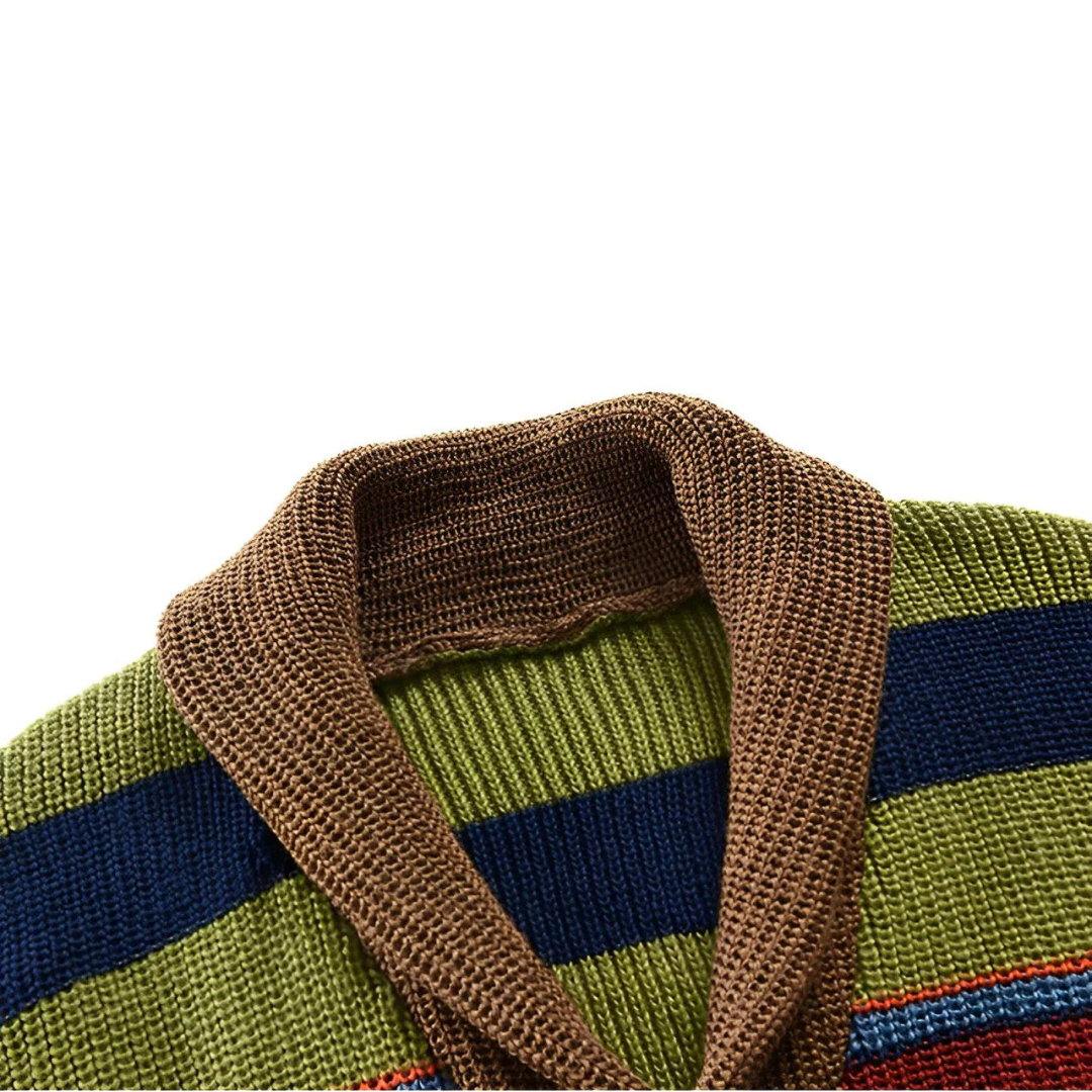 BRIAN™ | Men's Retro Striped Shawl Collar Cardigan