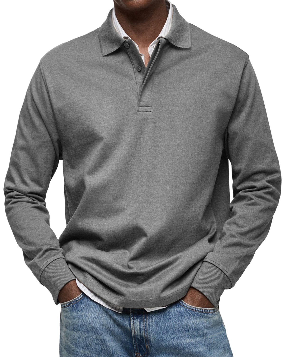 BRIAN™ | Men's Long-Sleeve Cotton Polo