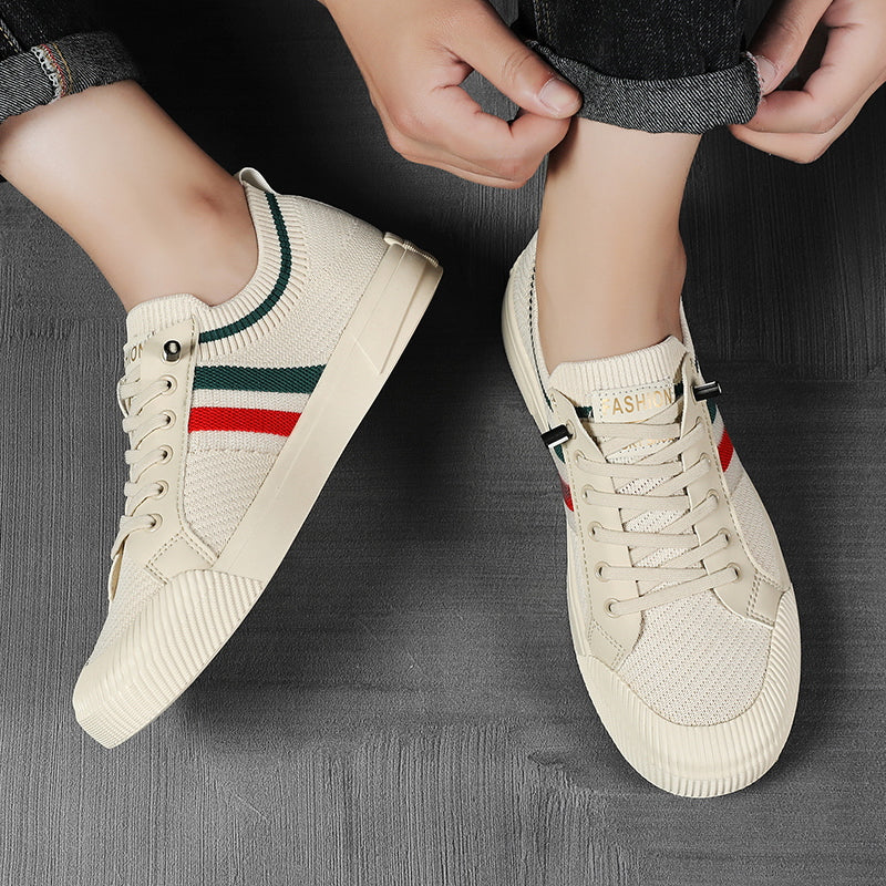 BRIAN™ | Retro Knit Canvas Trainers