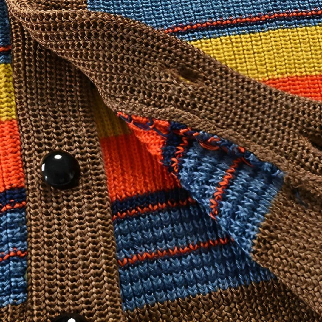 BRIAN™ | Men's Retro Striped Shawl Collar Cardigan