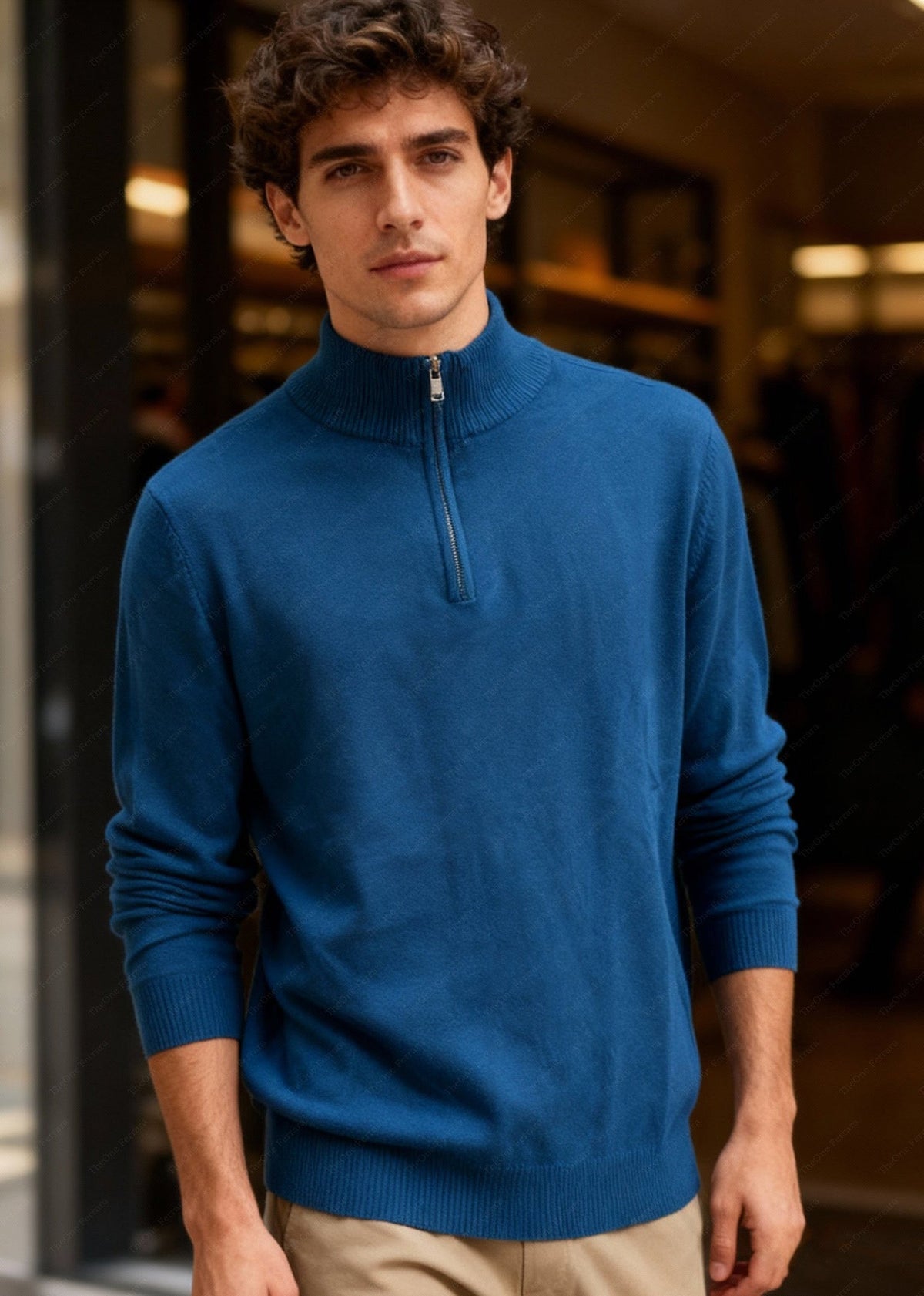 BRIAN™ | Half-Zip Sweater – Viscose Modal Pullover with High Collar CT-007