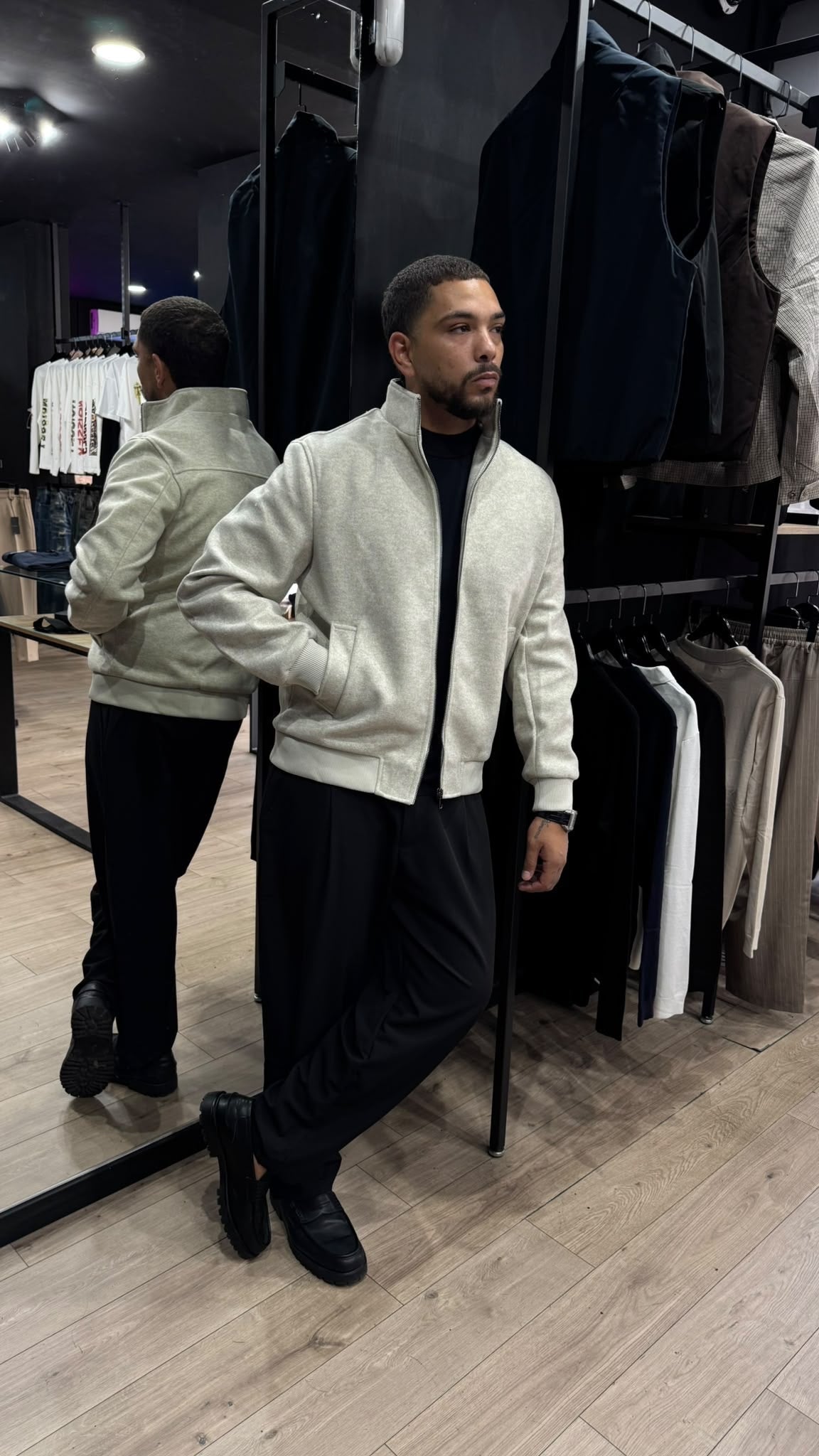 BRIAN™ | Manhattan Wool-Effect Bomber Jacket
