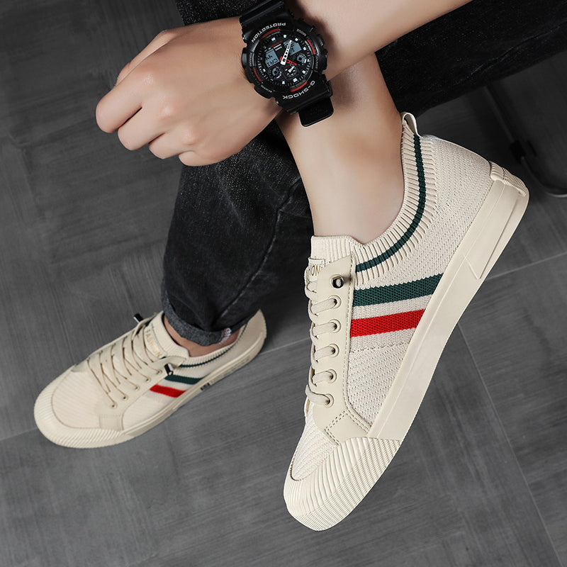 BRIAN™ | Retro Knit Canvas Trainers