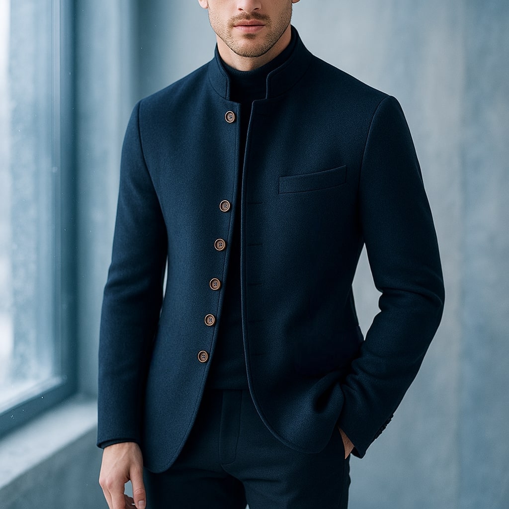 BRIAN | WOOL JACKET WITH STRAIGHT COLLAR