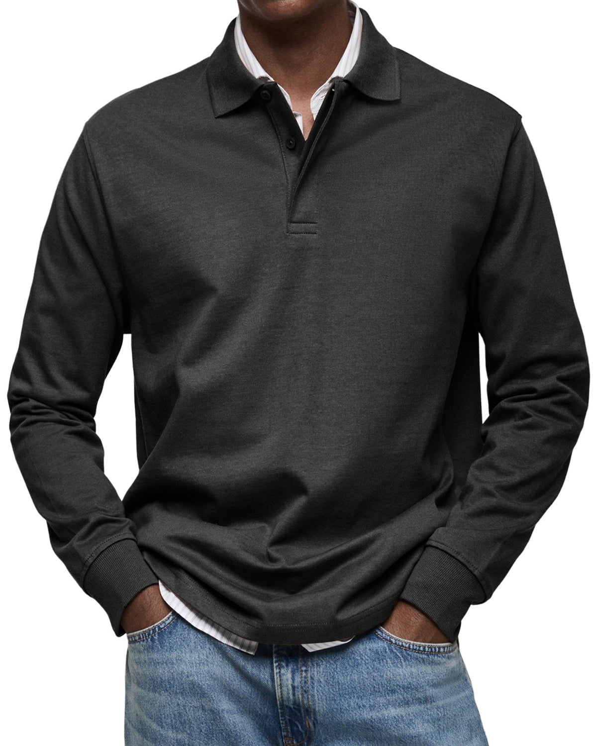 BRIAN™ | Men's Long-Sleeve Cotton Polo