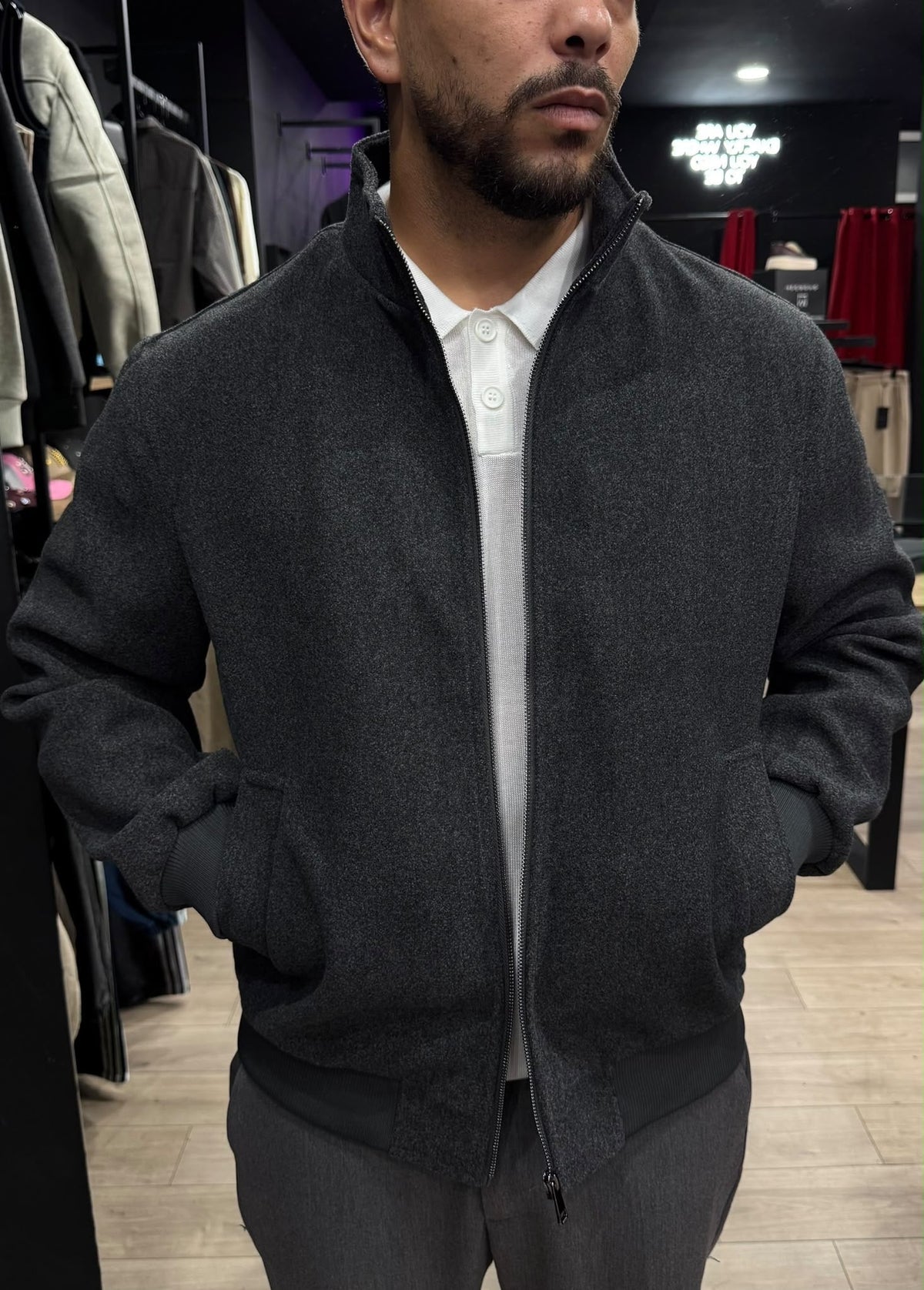 BRIAN™ | Manhattan Wool-Effect Bomber Jacket