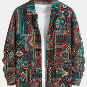 BRIAN™ | Patterned Lapel Zip Jacket