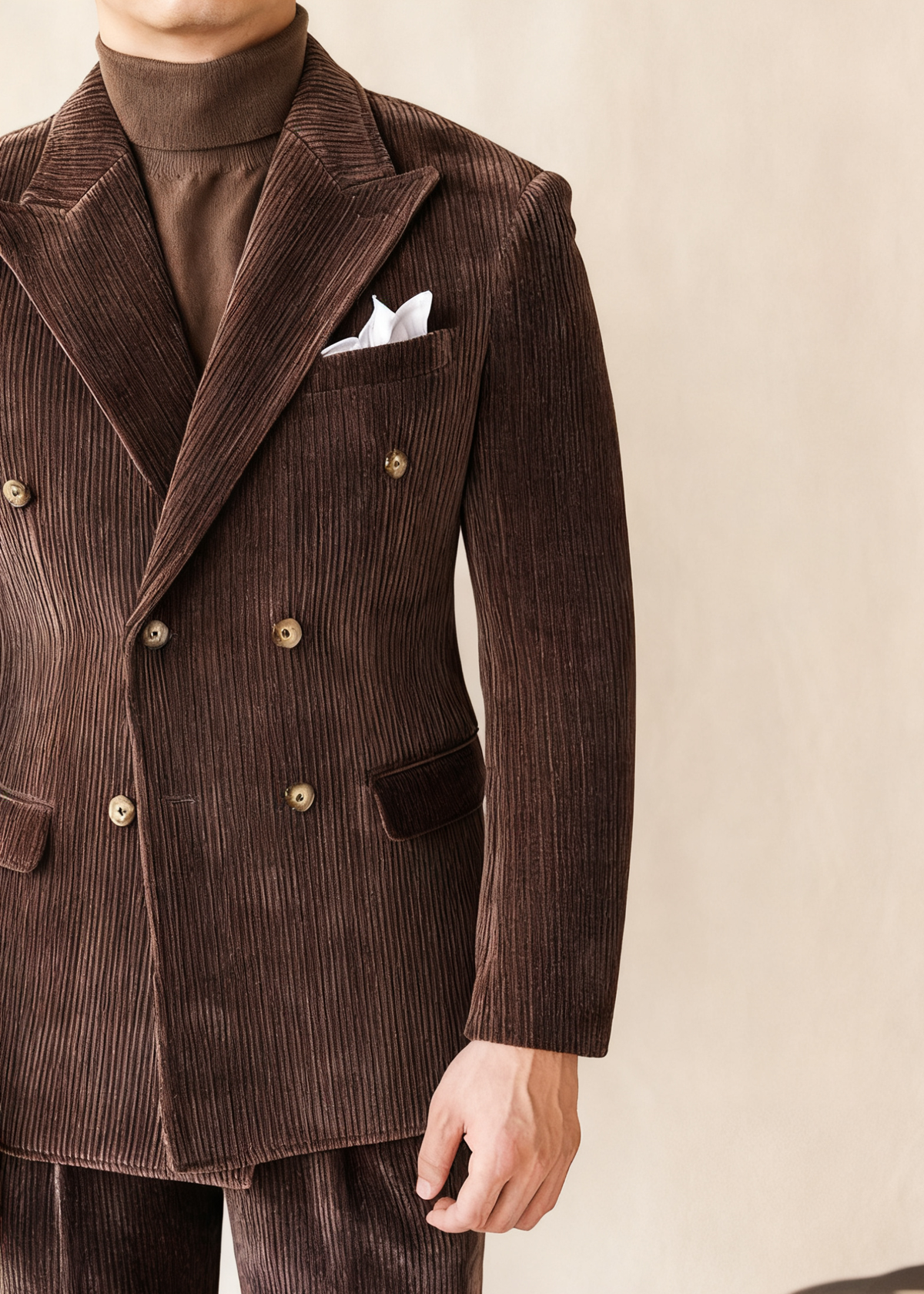 BRIAN™ | Naples Men’s Double-Breasted Corduroy Suit Jacket