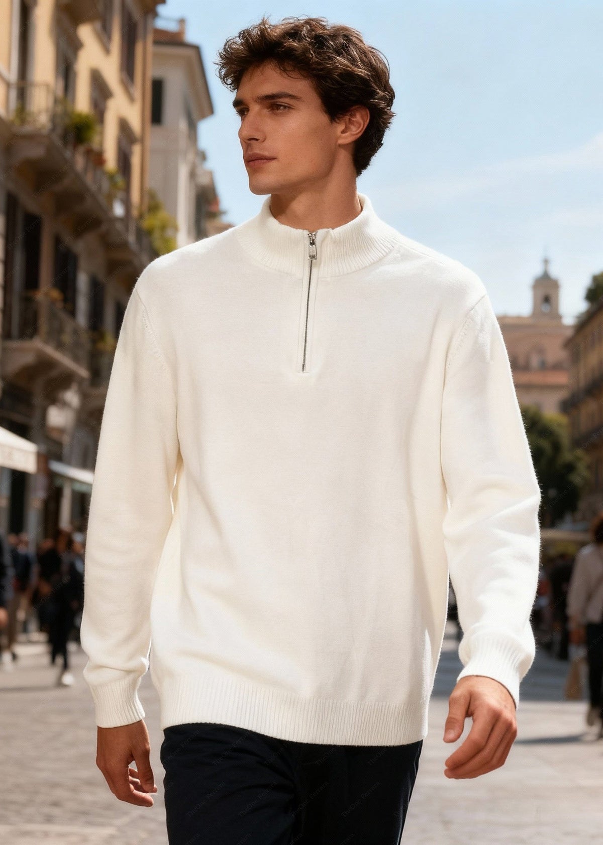 BRIAN™ | Half-Zip Sweater – Viscose Modal Pullover with High Collar CT-007