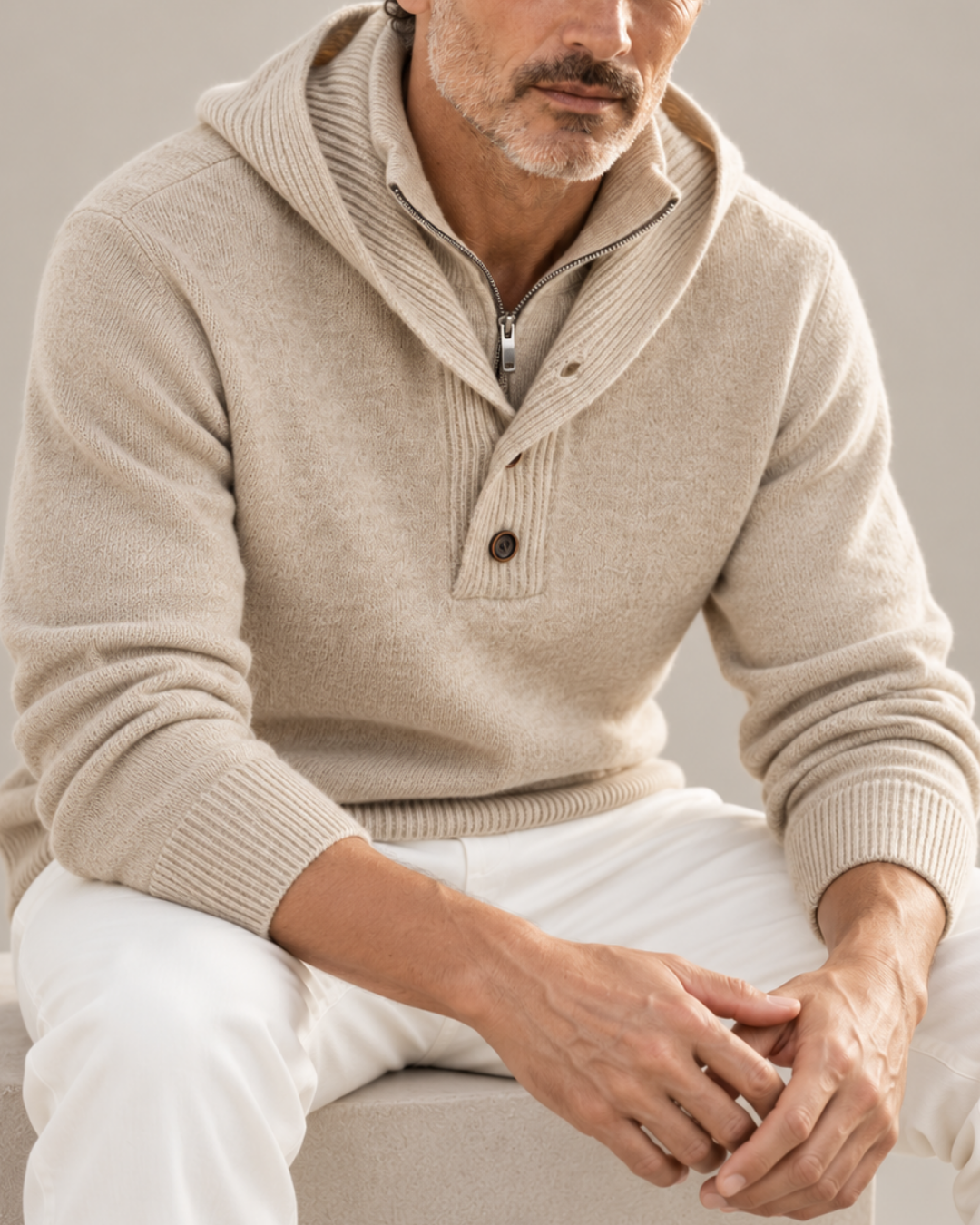 BRIAN™ | Philip Hooded Turtleneck Sweater