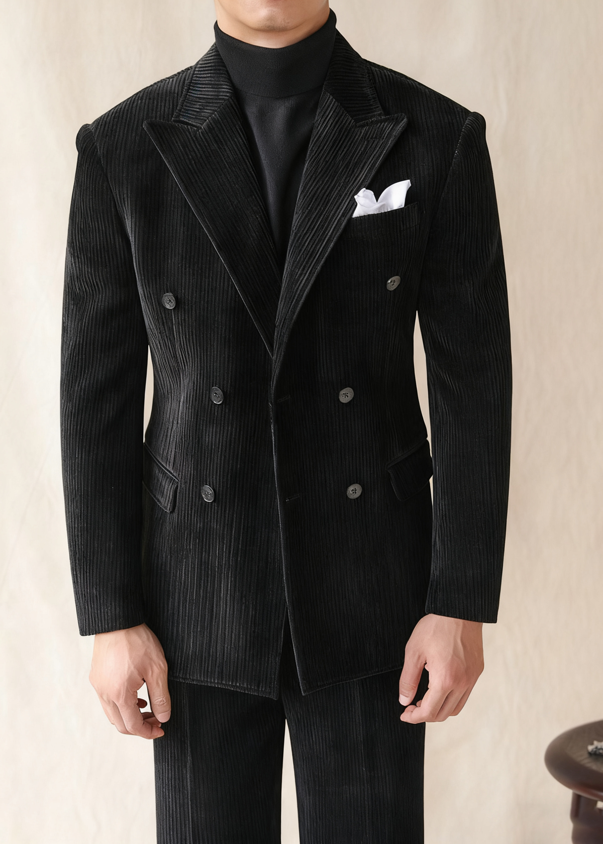 BRIAN™ | Naples Men’s Double-Breasted Corduroy Suit Jacket