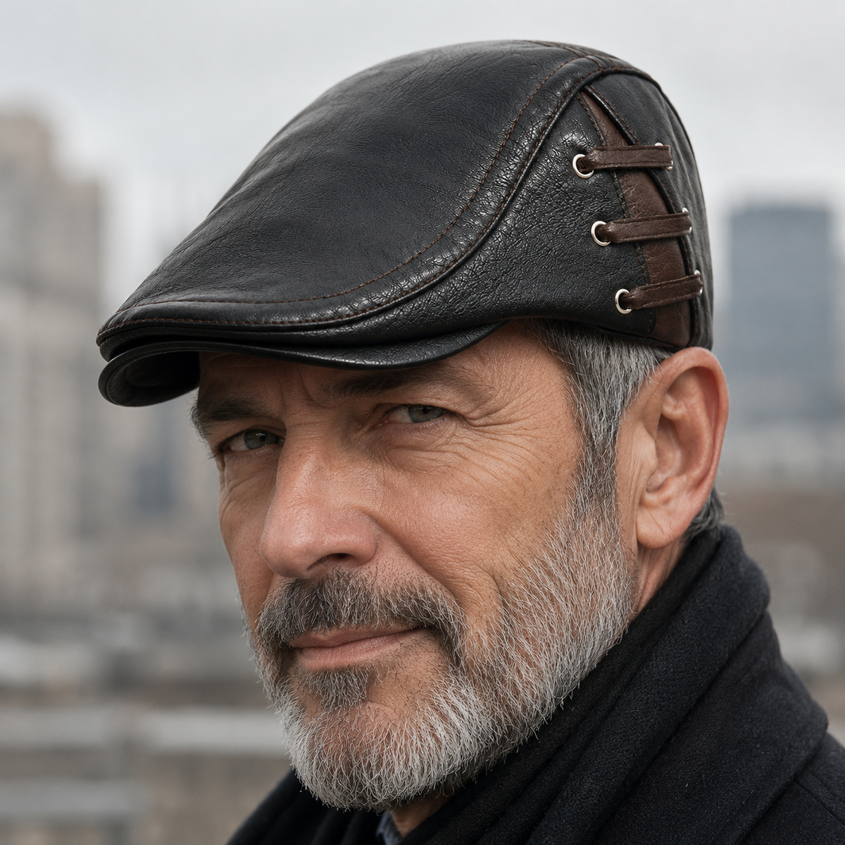 BRIAN™ | Corbin Leather Driving Cap