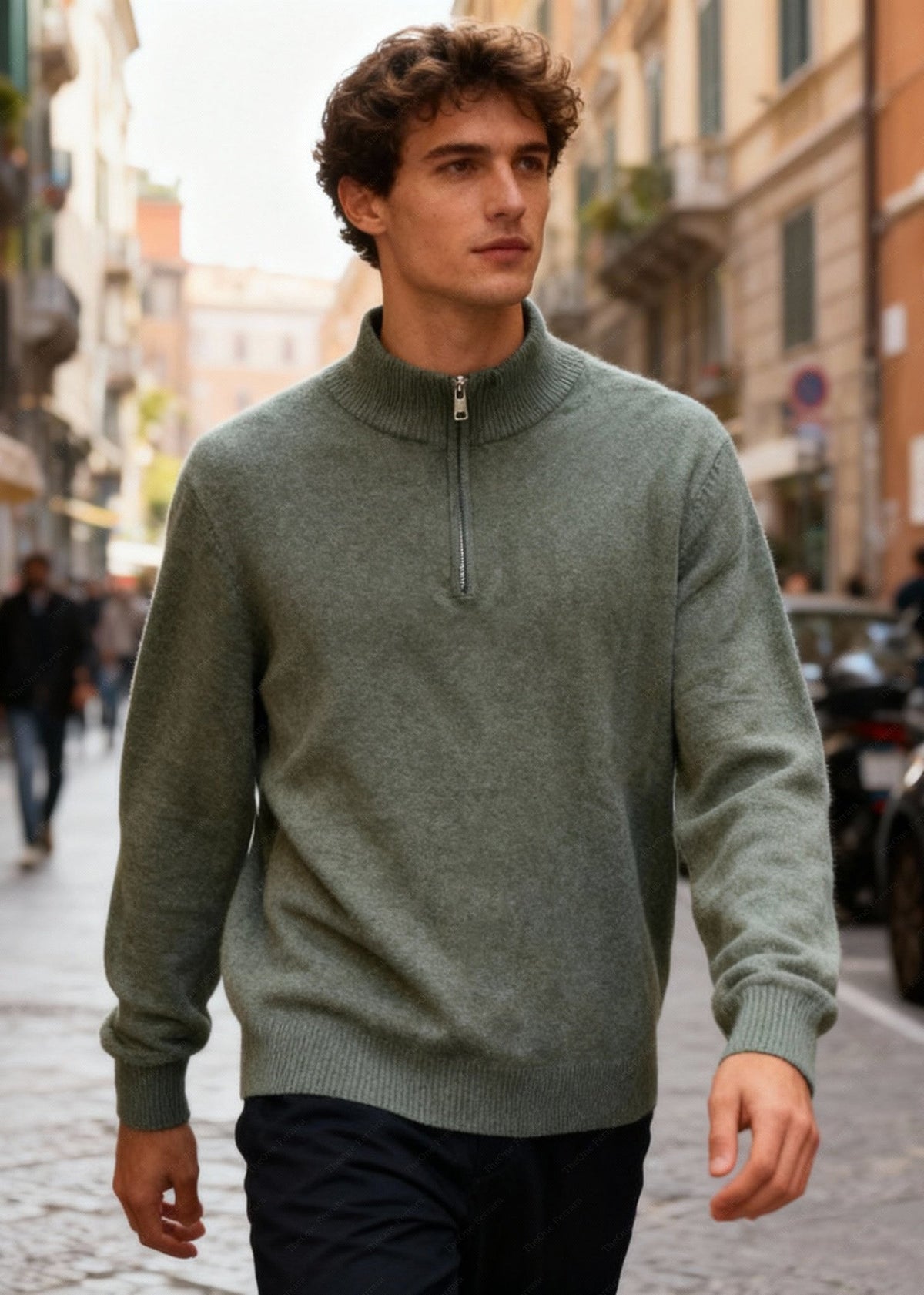 BRIAN™ | Half-Zip Sweater – Viscose Modal Pullover with High Collar CT-007