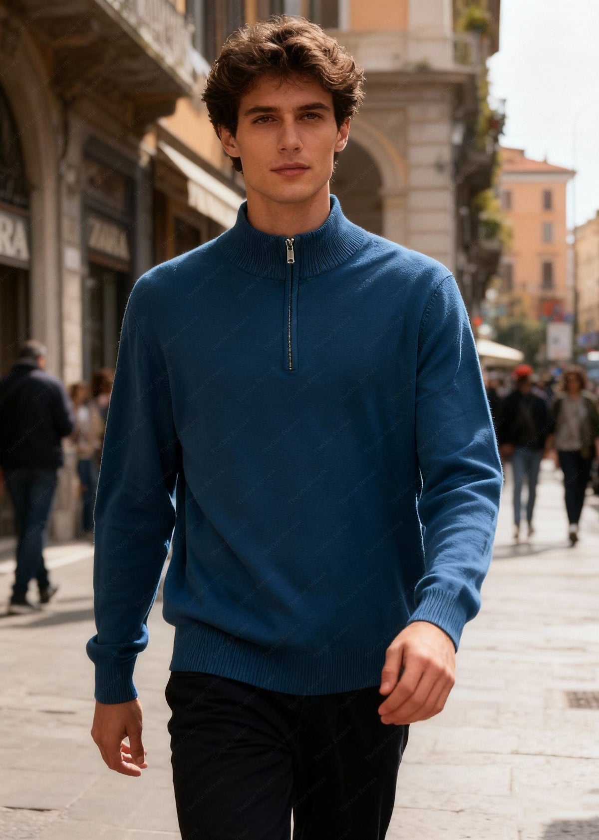 BRIAN™ | Half-Zip Sweater – Viscose Modal Pullover with High Collar CT-007