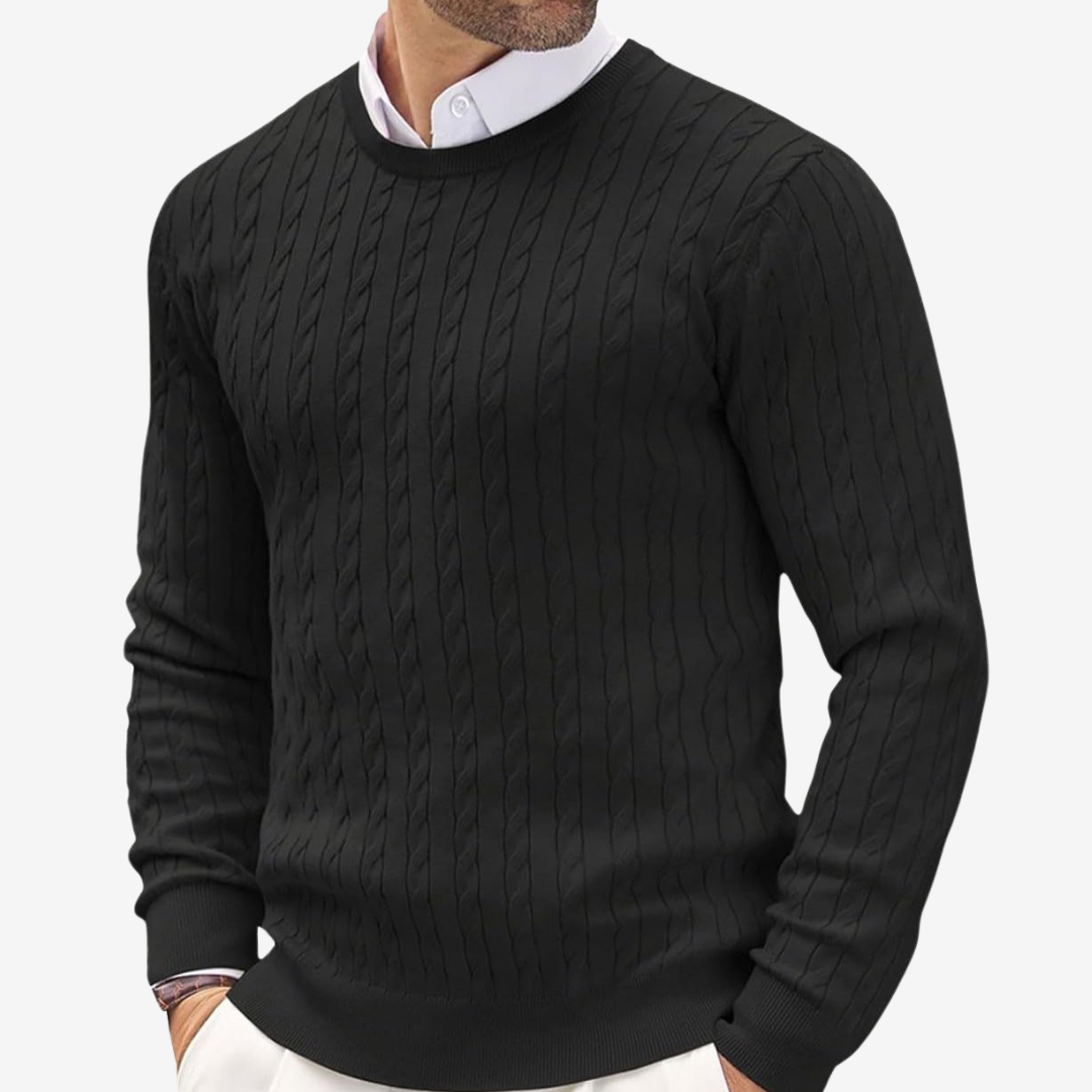 BRIAN™ | Robin Crew Neck Cable Knit Sweater