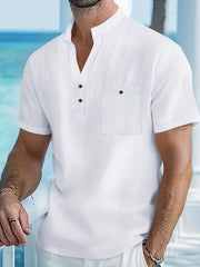 BRAIN™ | Men's Linen Henley Shirt